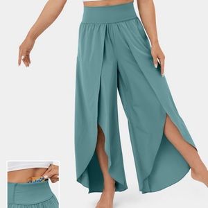 Halara Brand New Breezeful High Waisted Back Waistband Pocket Palazzo Flowy
